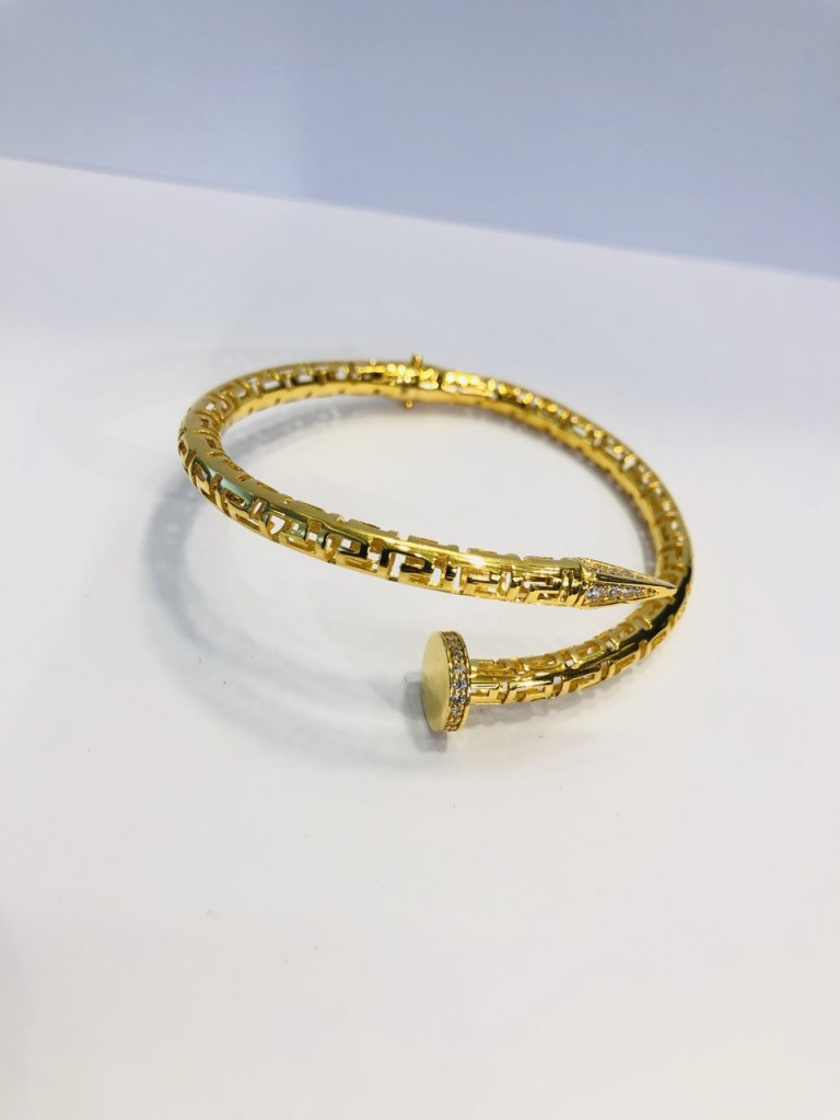 21K Gold Bangle and Ring (Solid Gold Set) - The Jewellery District